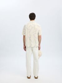 PRINTED SHORT SLEEVED SHIRT, Egret, highres