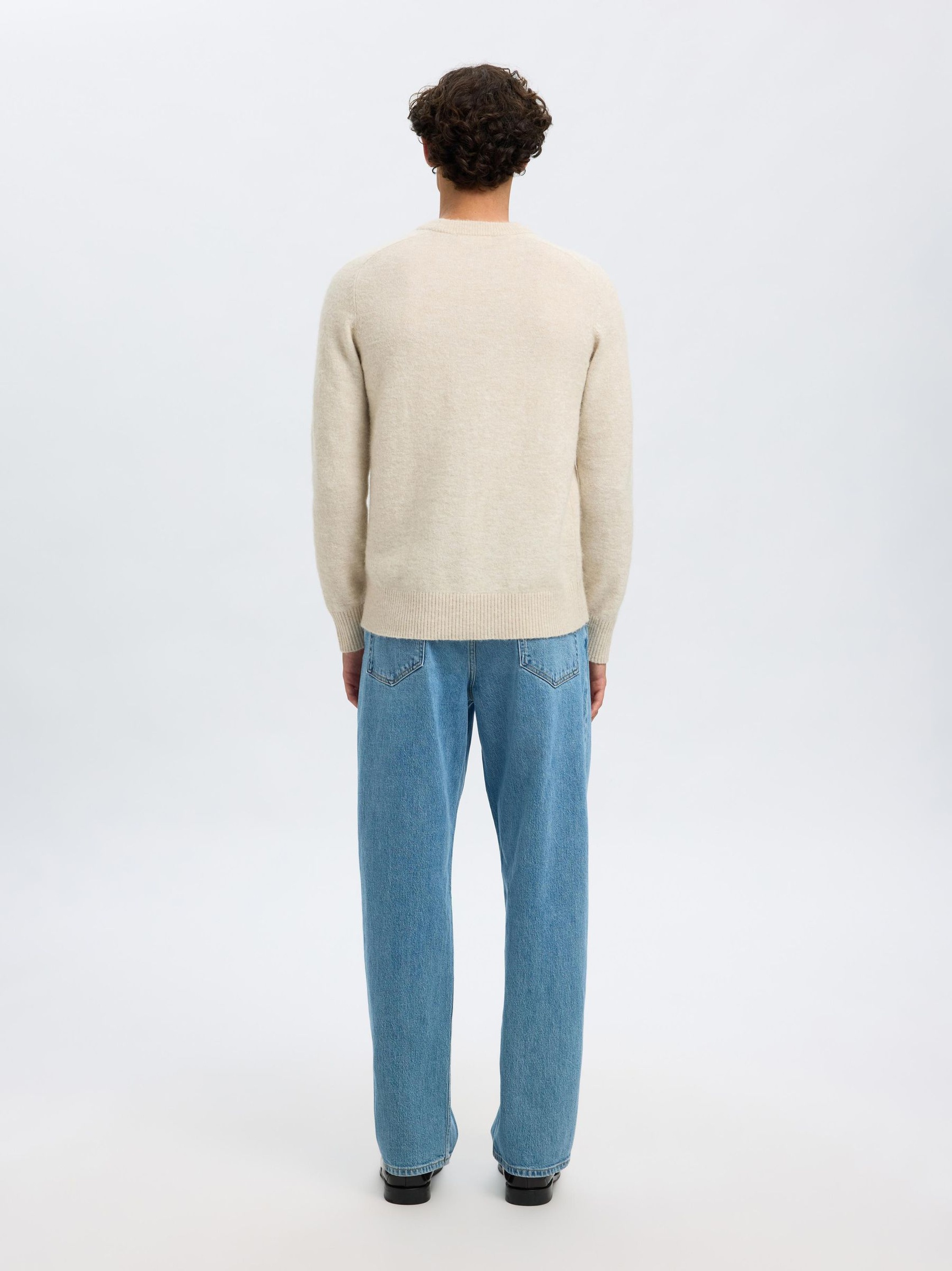 LONG-SLEEVED PULLOVER, Oatmeal, highres
