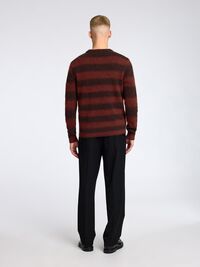 OMBRE STRIPETE CREW NECK-GENSER, Red Ochre, highres