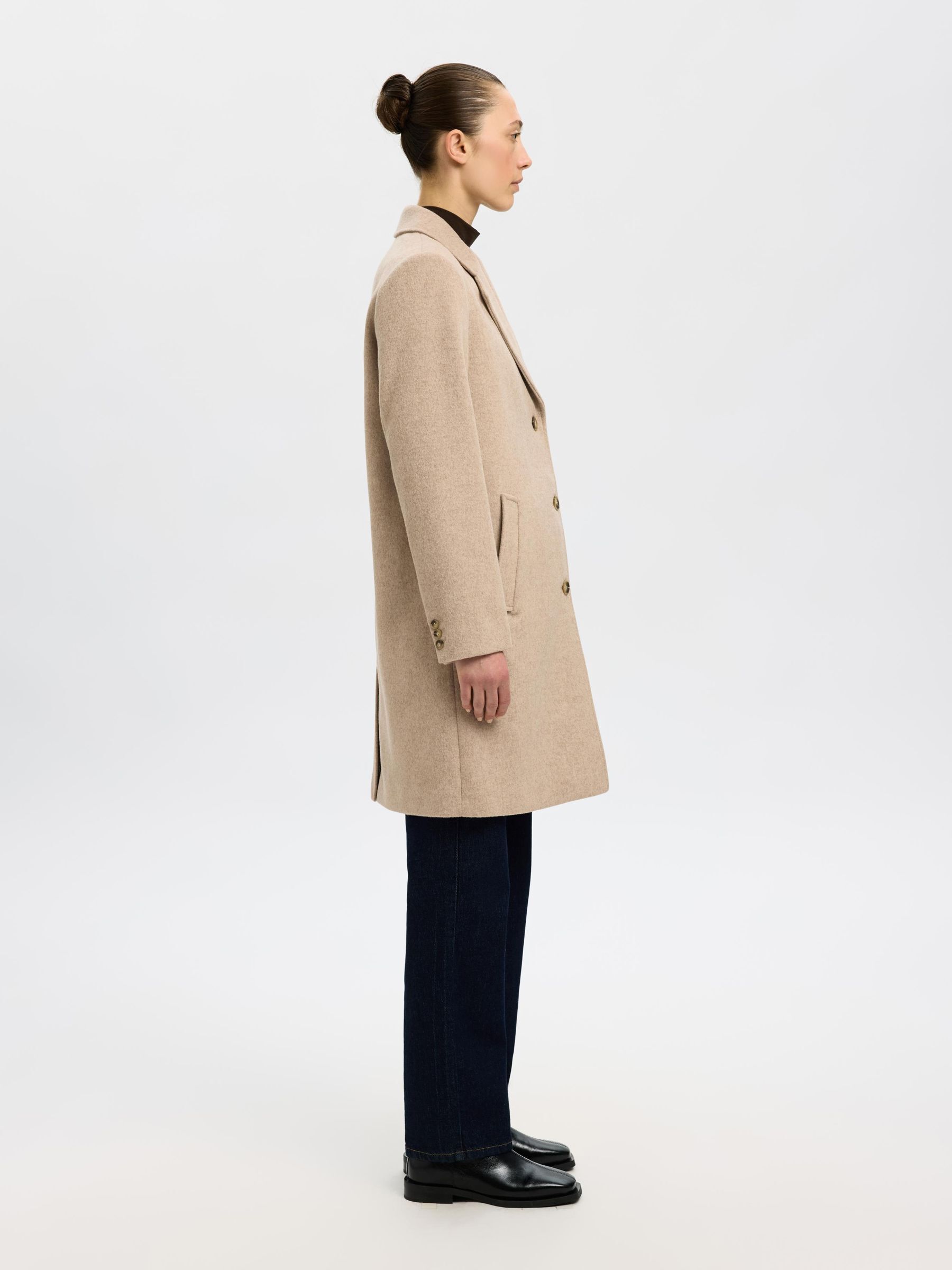 ジャケット・アウター Herlipto Proust Wool-Blend Melton Coat WOOL BLEND COAT | Grey | Selected