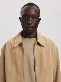 SUEDE JACKET, Weathered Teak, highres