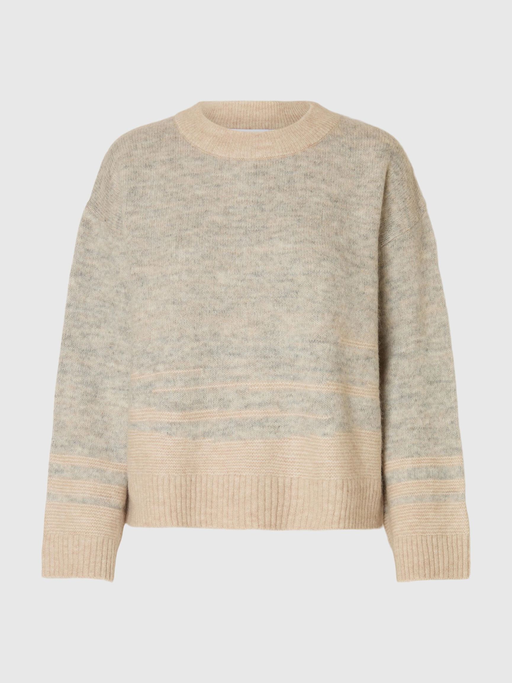 WOOL BLEND PULLOVER, Light Grey Melange, highres