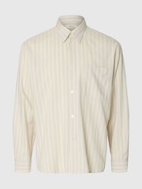 RELAXED FIT LONG SLEEVED SHIRT, White Pepper, highres