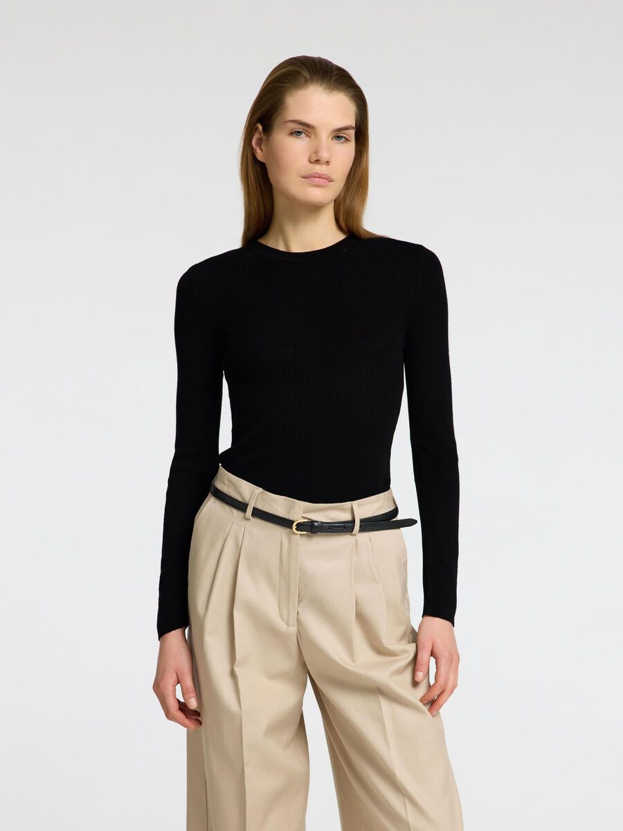 Selected WOLMIX GEBREIDE TOP, Black, highres - 16097161_Black_003.jpg
