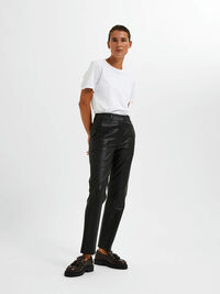 TAPERED LEDERHOSE, Black, highres