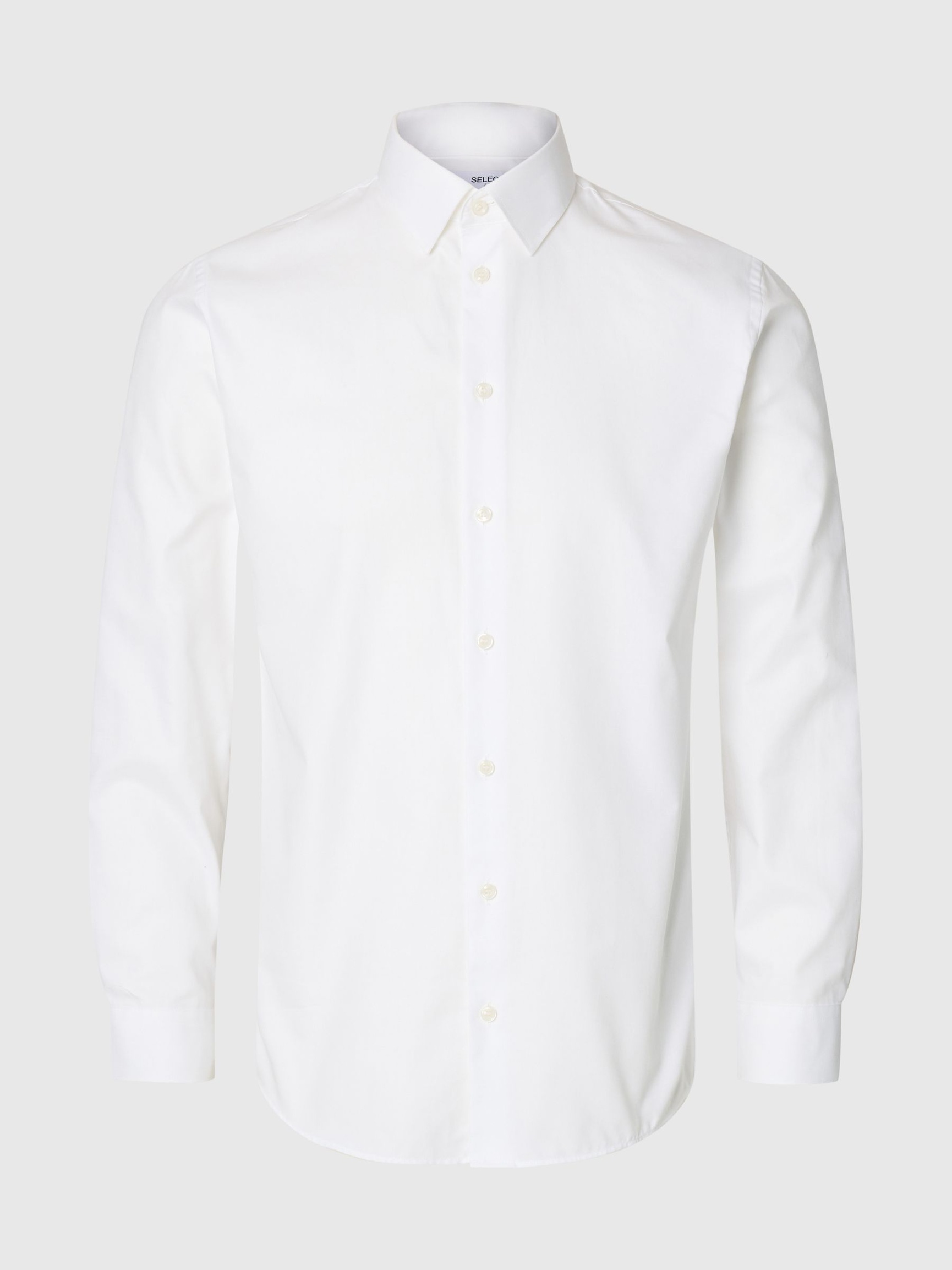 LANGERMET SLIM FIT SKJORTE, Bright White, highres