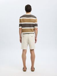 REGULAR FIT LINEN-BLEND SHORTS, Pure Cashmere, highres