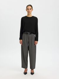 LONG-SLEEVED BOXY T-SHIRT, Black, highres
