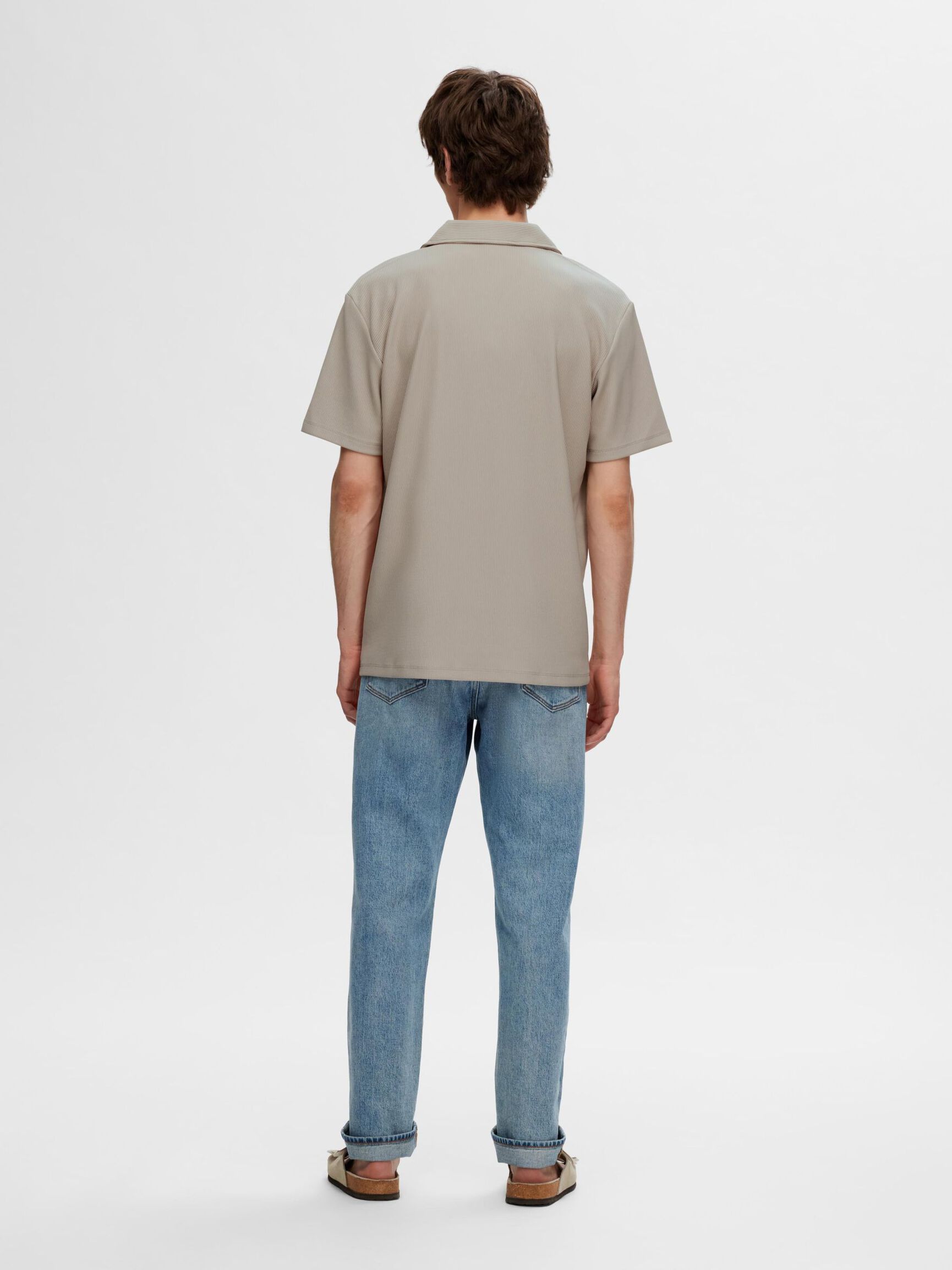 GERIPPTES CUBAN COLLAR KURZARMHEMD, Pure Cashmere, highres