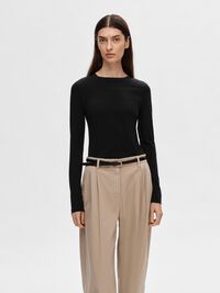 LONG-SLEEVED T-SHIRT, Black, highres