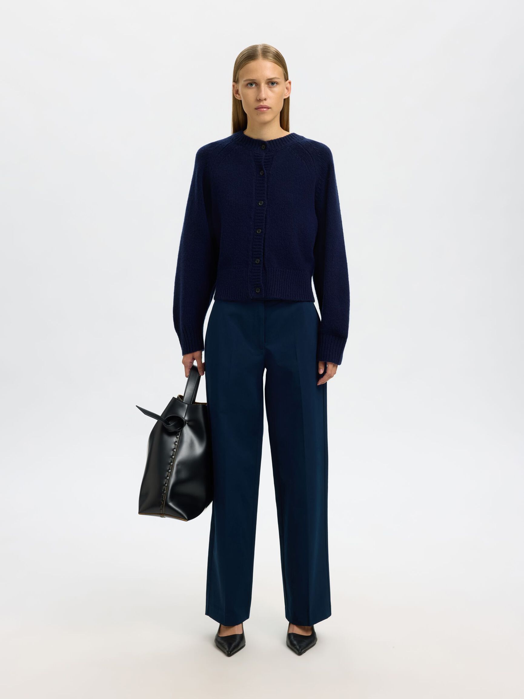 100% MERINOWOLL STRICKJACKE, Dark Sapphire, highres