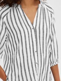 STRIPED COTTON SHIRT, Snow White, highres