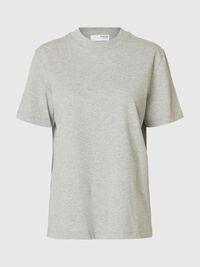 OPSTAANDE KRAAG T-SHIRT, Light Grey Melange, highres