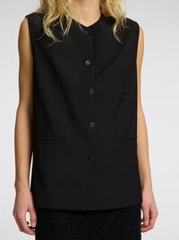 SKRÆDDERSYEDE VEST, Black, highres