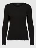 Selected RIBBED LONG SLEEVED TOP, Black, highres - 16077380_Black_001.jpg