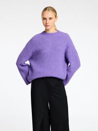 OVERSIZED ULDBLANDING STRIKTRØJE, Paisley Purple, highres