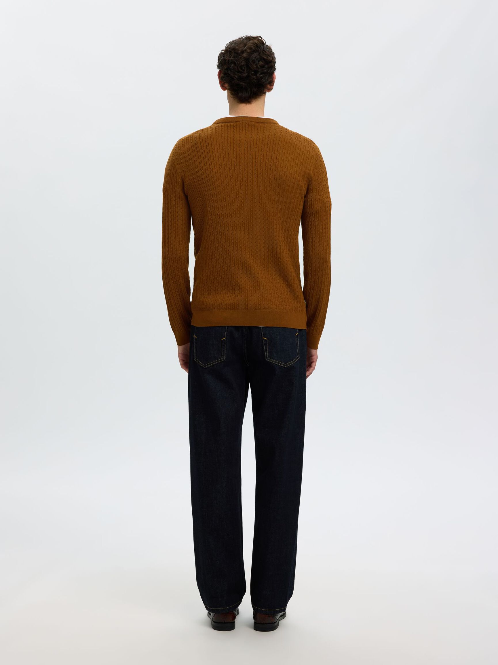 100% MERINO WOOL KNITTED PULLOVER, Monks Robe, highres