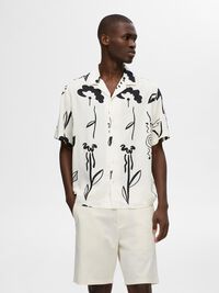 PRINTED SHORT SLEEVED SHIRT, Bright White, highres