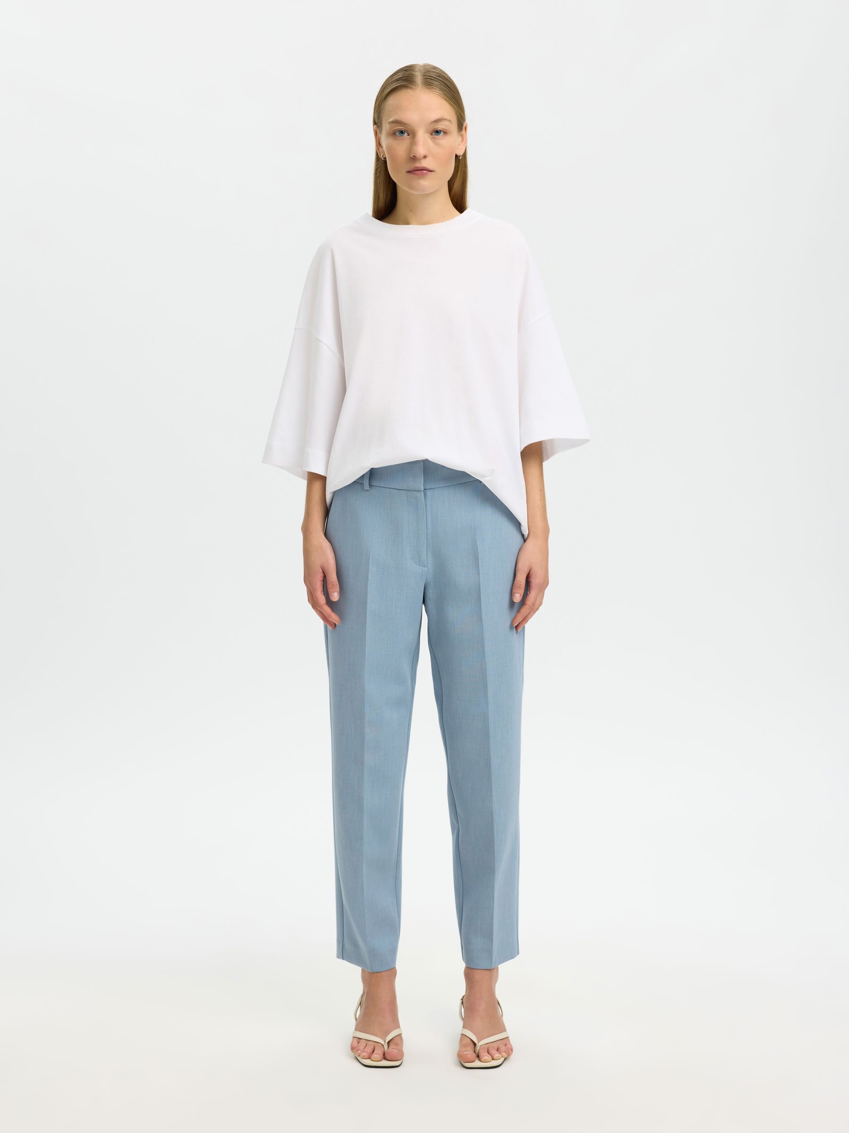 CROPPED TROUSERS, Dusty Blue, highres