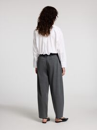 TAILORED BARREL FIT TROUSERS, Dark Grey, highres