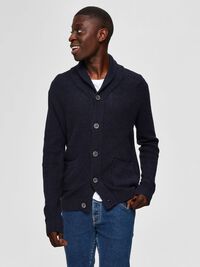 SCHALKRAGEN STRICKJACKE, Maritime Blue, highres