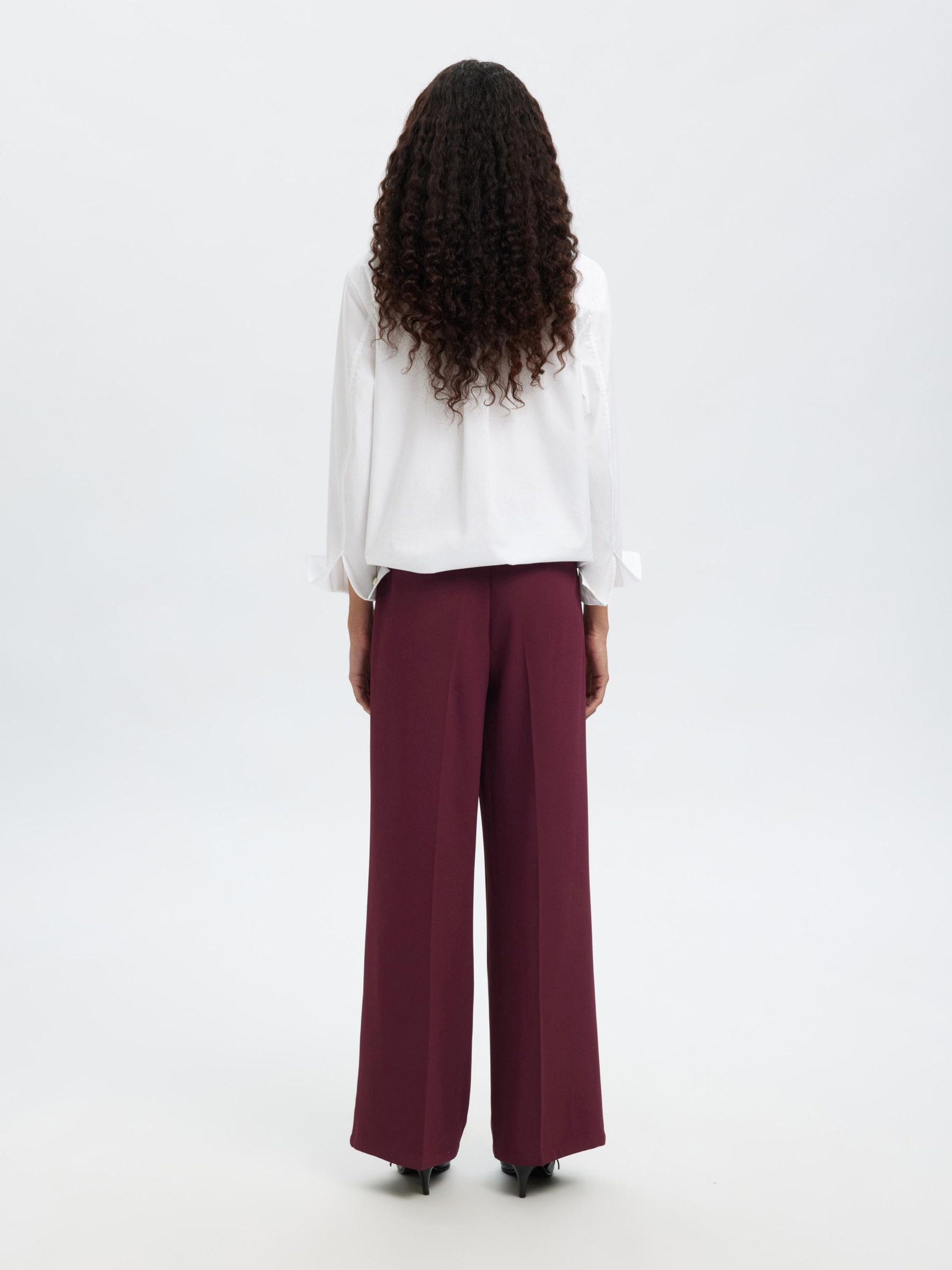 TISSÉ PANTALON À JAMBE AMPLE, Fig, highres