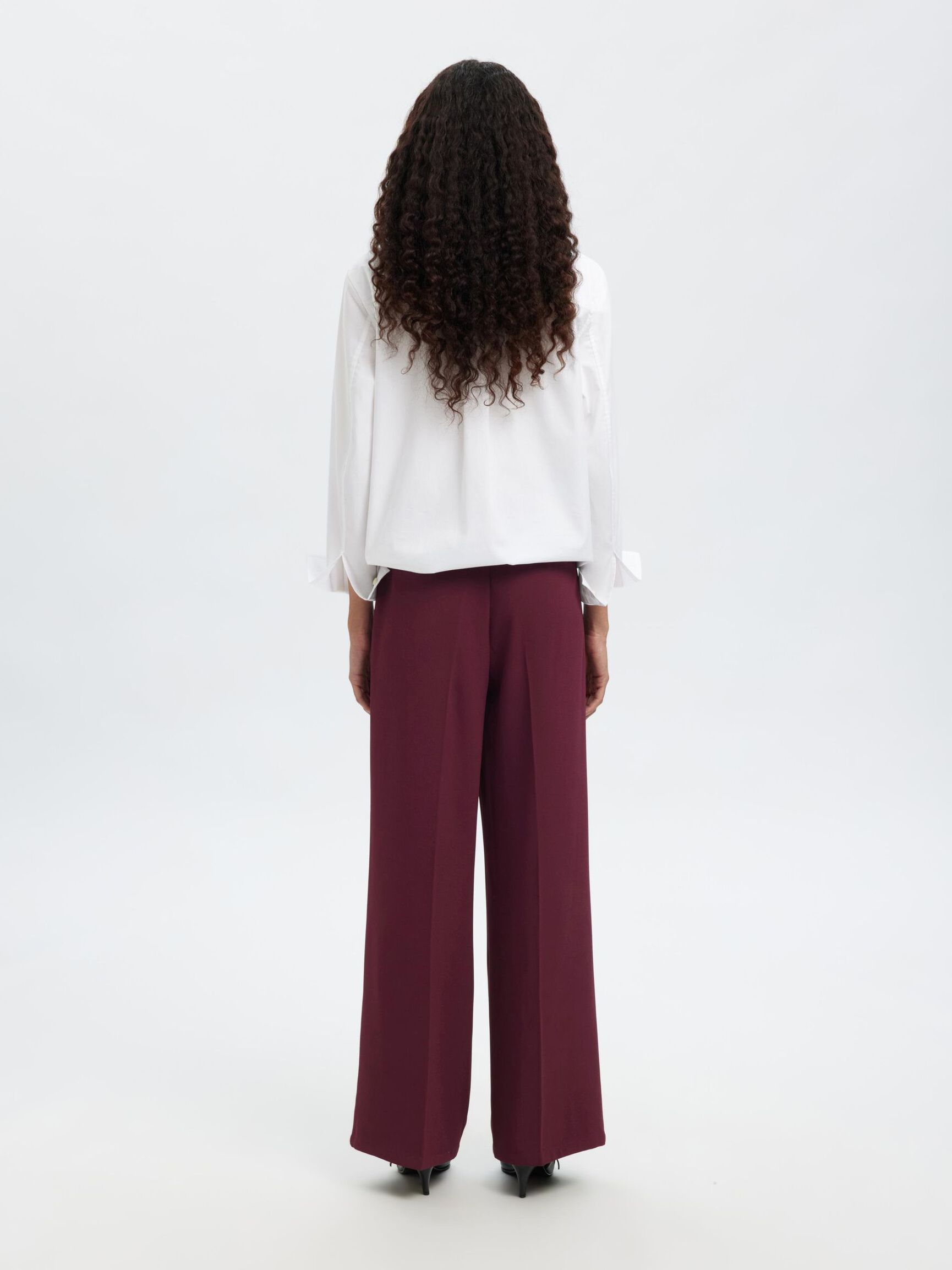 GEWEVEN WIDE LEG BROEK, Fig, highres