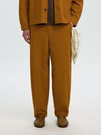 LINEN BLEND BARREL FIT TROUSERS, Monks Robe, highres