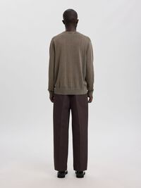 COTTON CREWNECK JUMPER, Dark Grey, highres