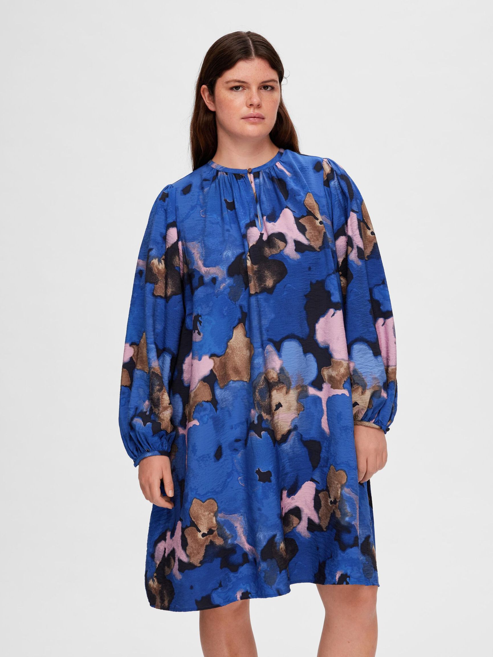 PRINTED MINI DRESS, Dark Sapphire, highres