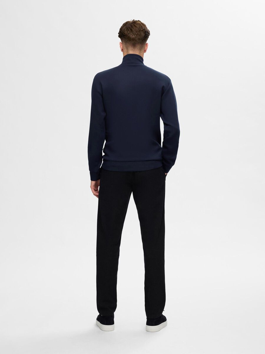 Selected VISCOSE BLEND HALF ZIP SWEATSHIRT, Sky Captain, highres - 16094477_SkyCaptain_004.jpg