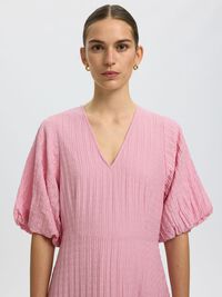 BALLOON SLEEVE MAXI DRESS, Bleached Mauve, highres