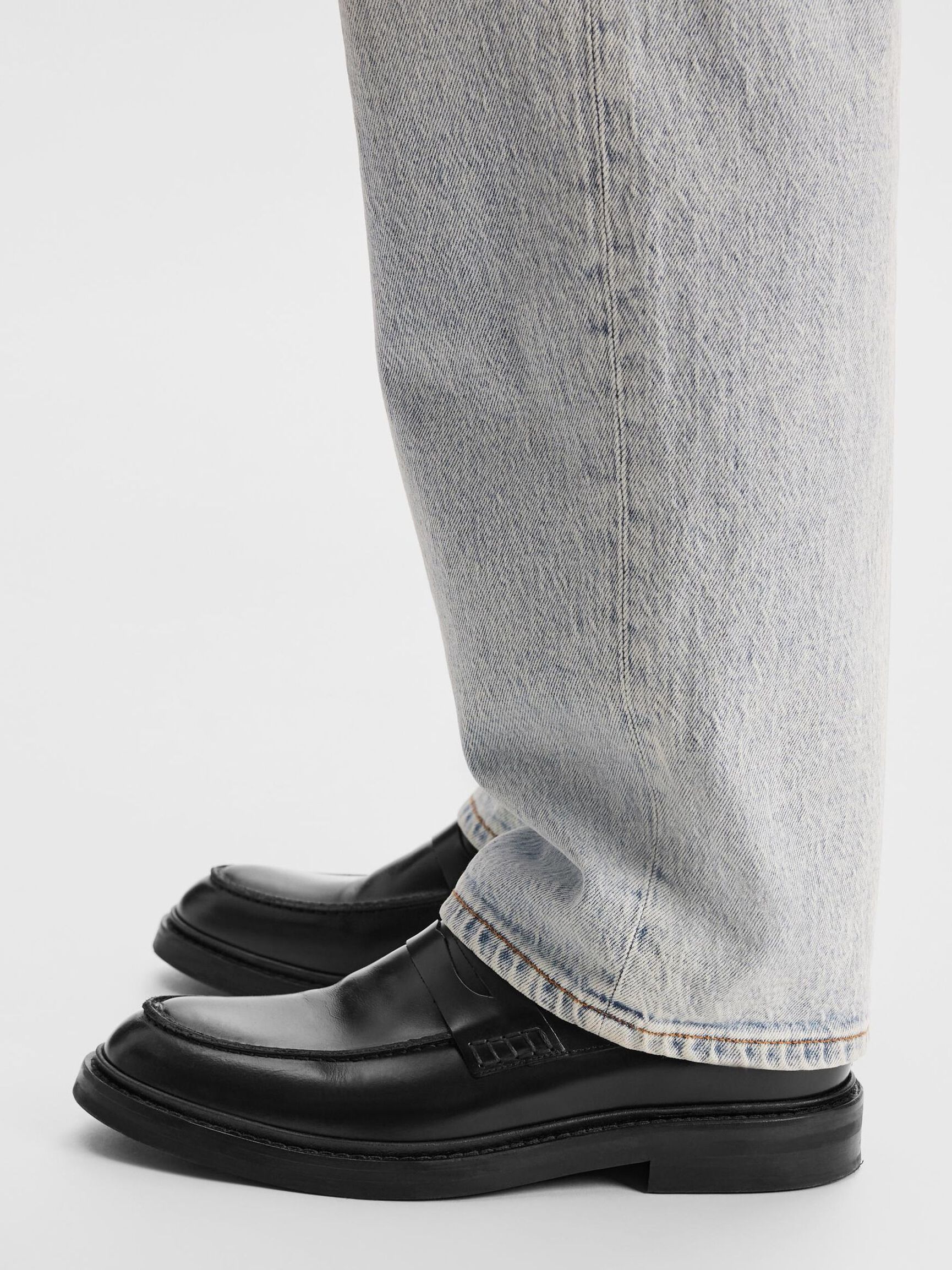 LÆDER LOAFERS, Black, highres