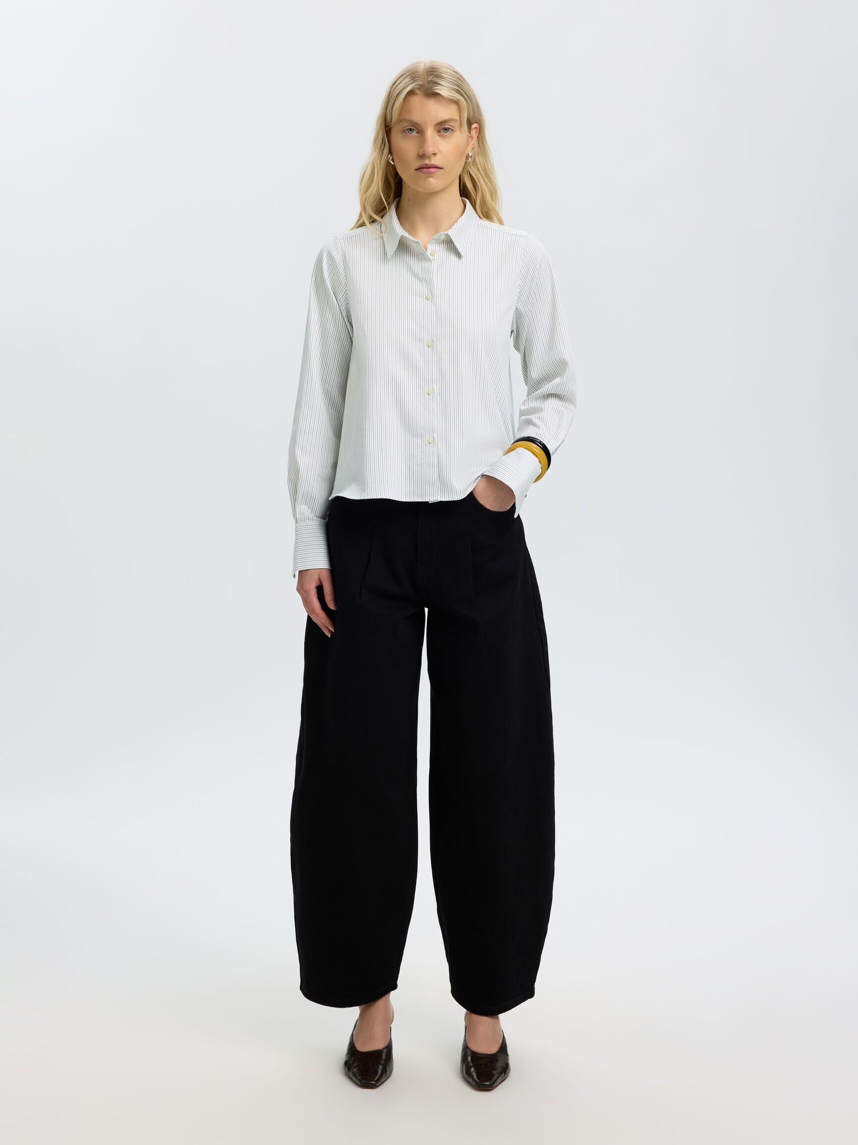 RELAXED FIT LONG SLEEVED SHIRT, Avocado Oil, highres