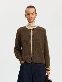 WOOL BLEND CARDIGAN, Dachshund, highres