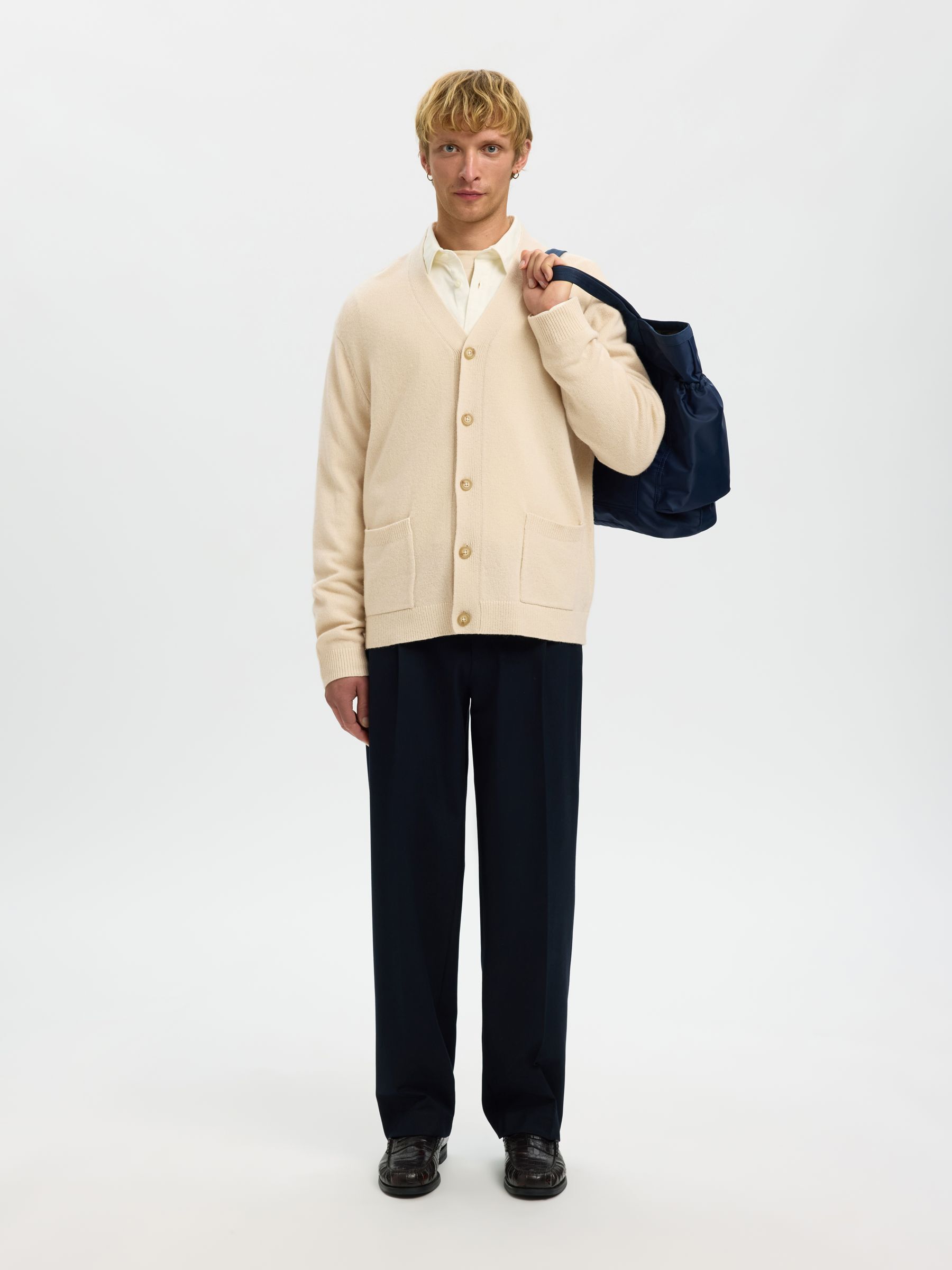 LAINE MÉLANGÉE CARDIGAN, Oatmeal, highres