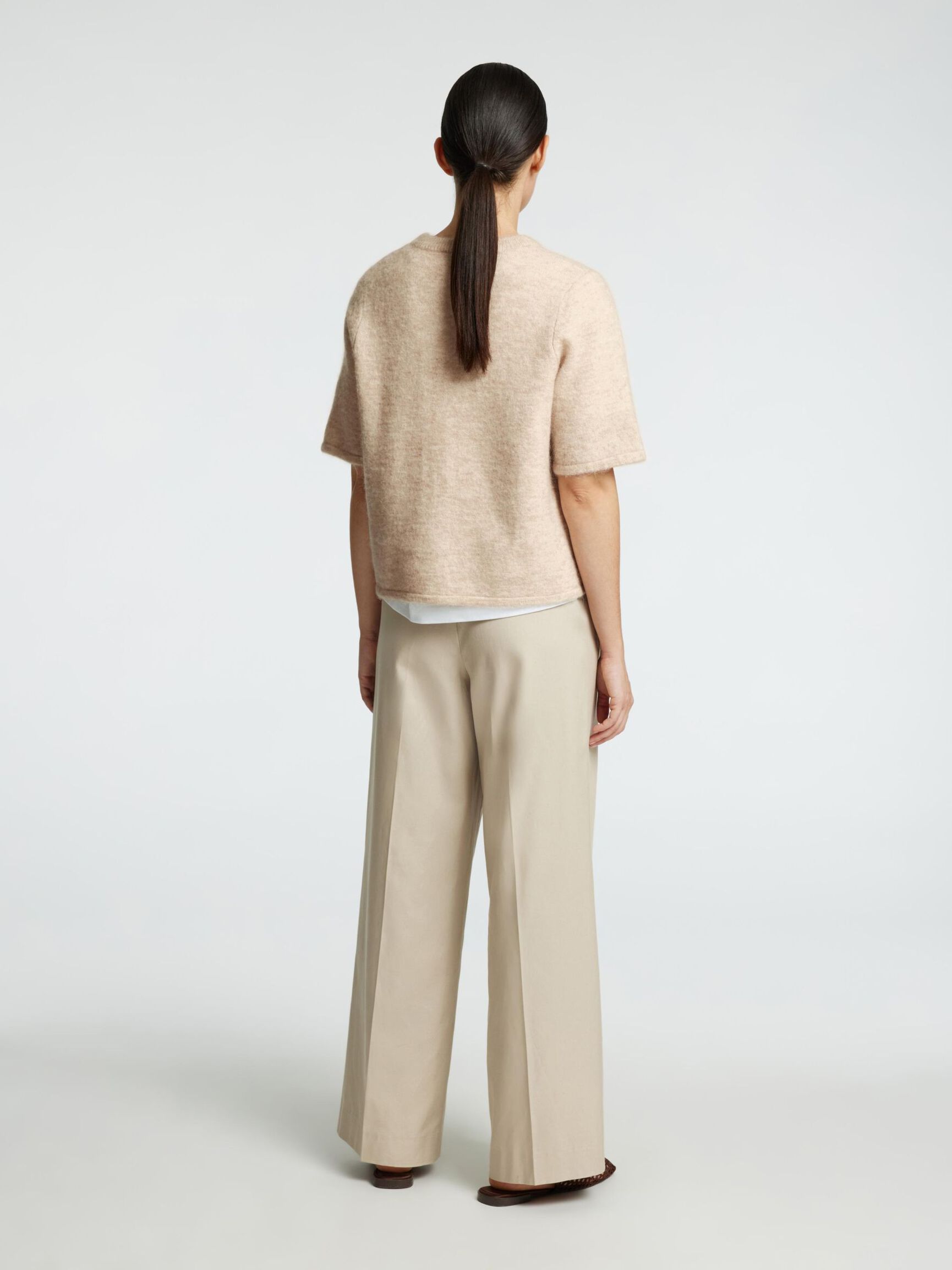 ULDBLANDING KORTÆRMET CARDIGAN, Birch, highres