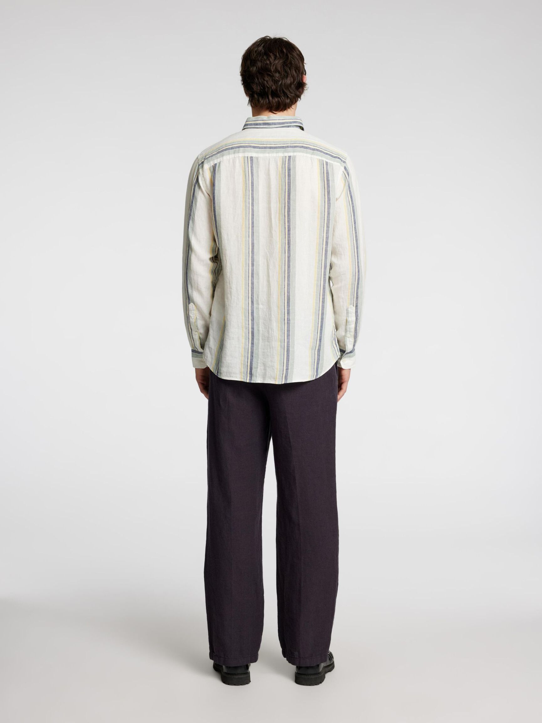 LANGE MOUWEN LINNEN BLOUSE, Egret, highres