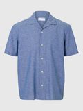 Selected LEINENMIX KURZARMHEMD, Medium Blue Denim, highres - 16092978_MediumBlueDenim_001.jpg