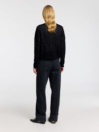 STRUCTURED FIT STRICKJACKE, Black, highres