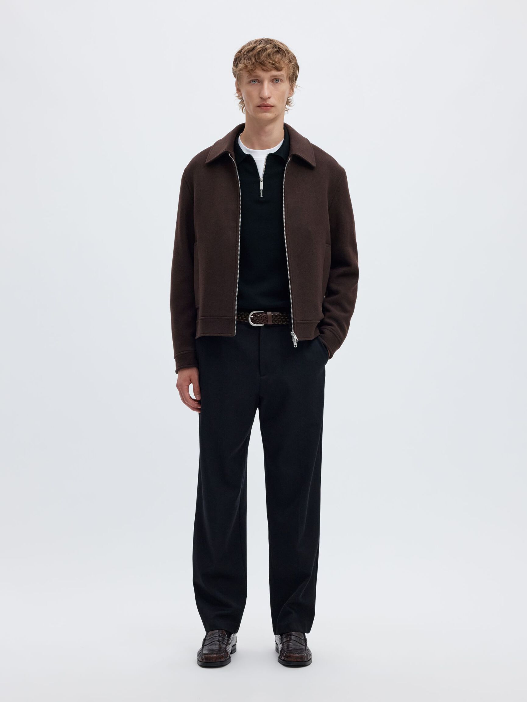HALF ZIP PULLOVER, Black, highres