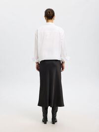 SATENG MIDISKJØRT, Black, highres