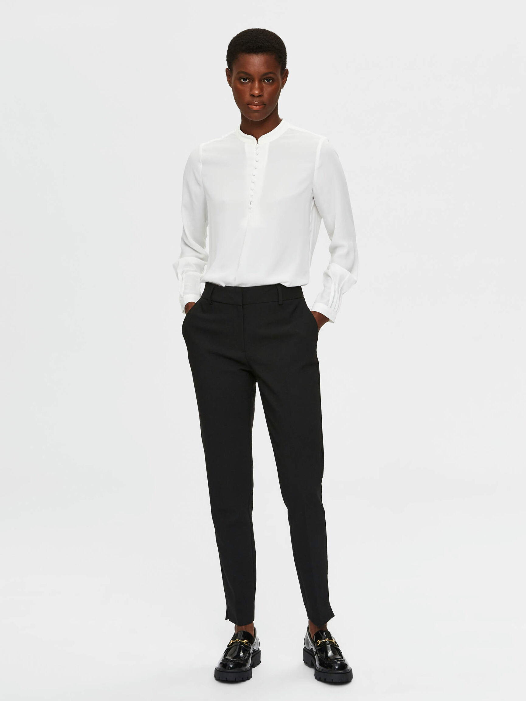 TAPERED TROUSERS, Black, highres