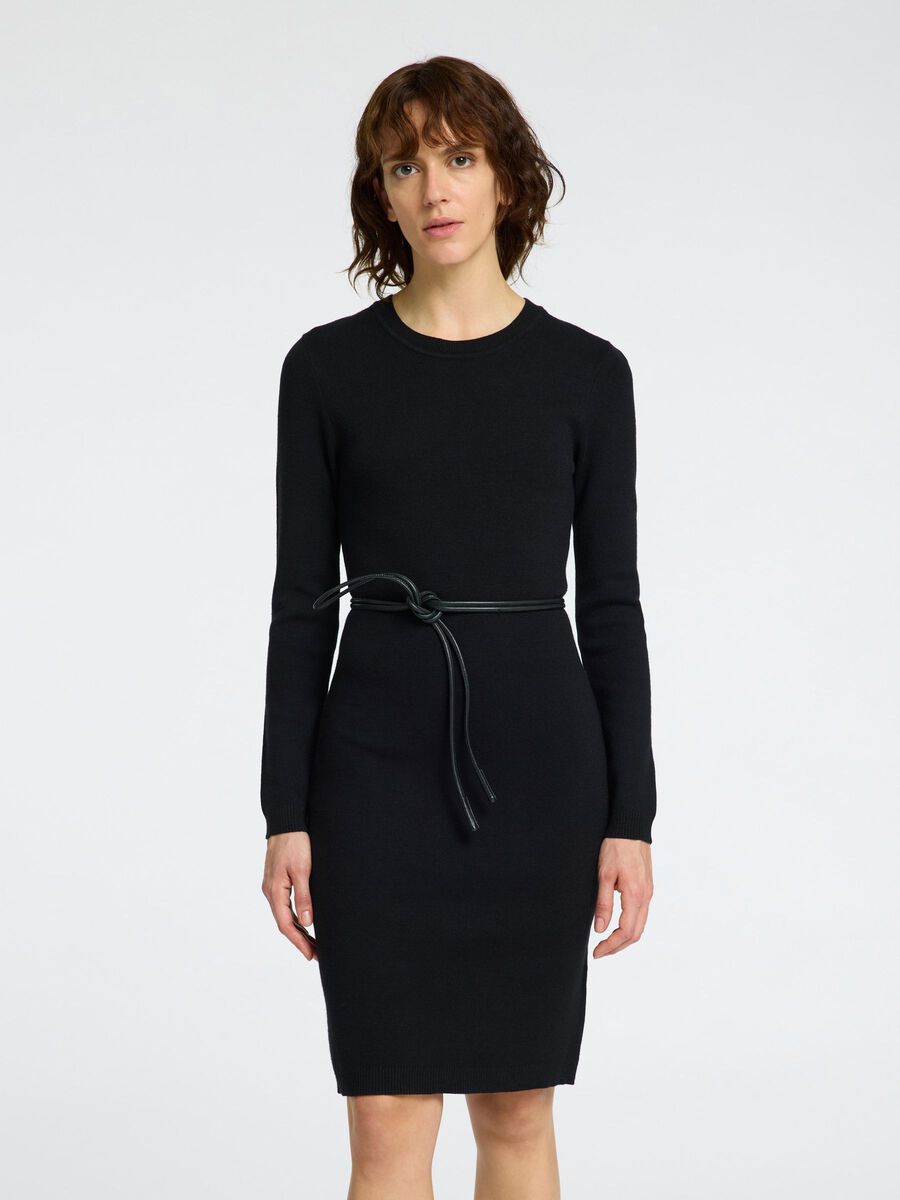 Selected VISKOSEMIX STRICKKLEID, Black, highres - 16096198_Black_003.jpg