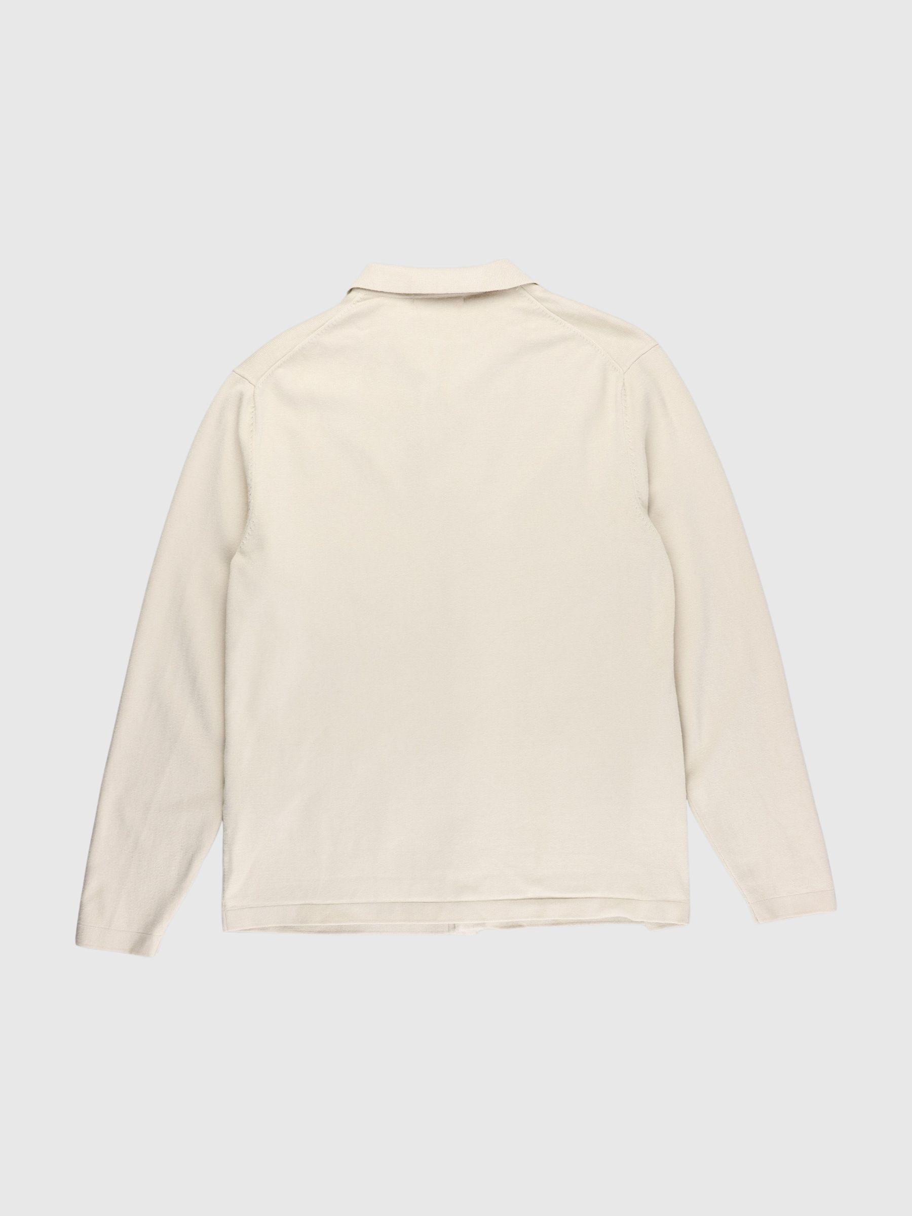 KNITTED POLO CARDIGAN, Fog, highres