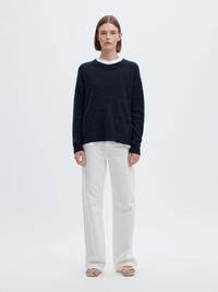 WOOL BLEND JUMPER, Dark Sapphire, highres