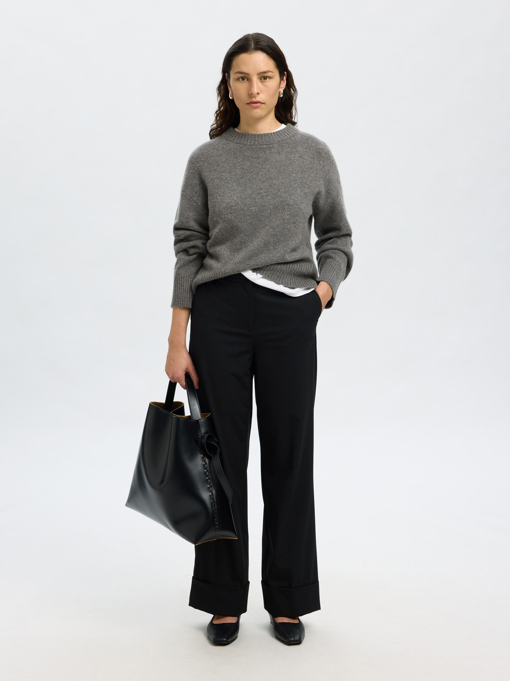 WOLL-KASCHMIR-MIX PULLOVER, Medium Grey Melange, highres