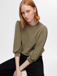 PUFF SLEEVE SWEATSHIRT, Kalamata, highres