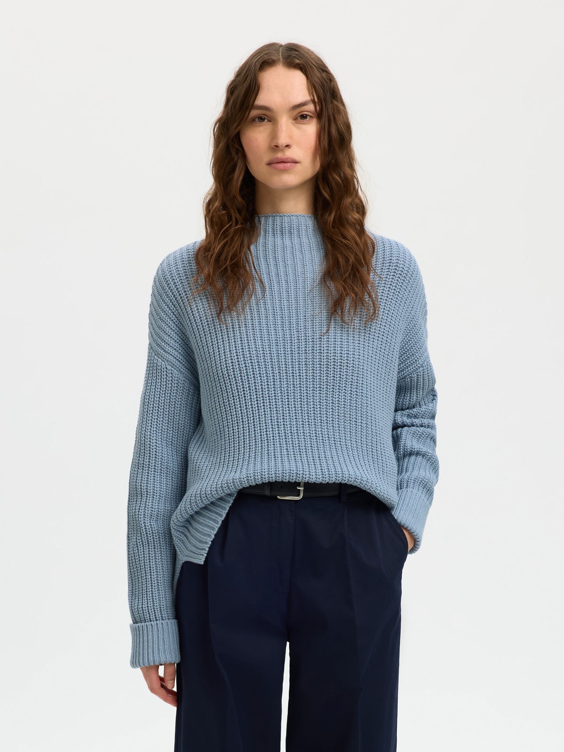 OVERSIZED JUMPER, Dusty Blue, highres