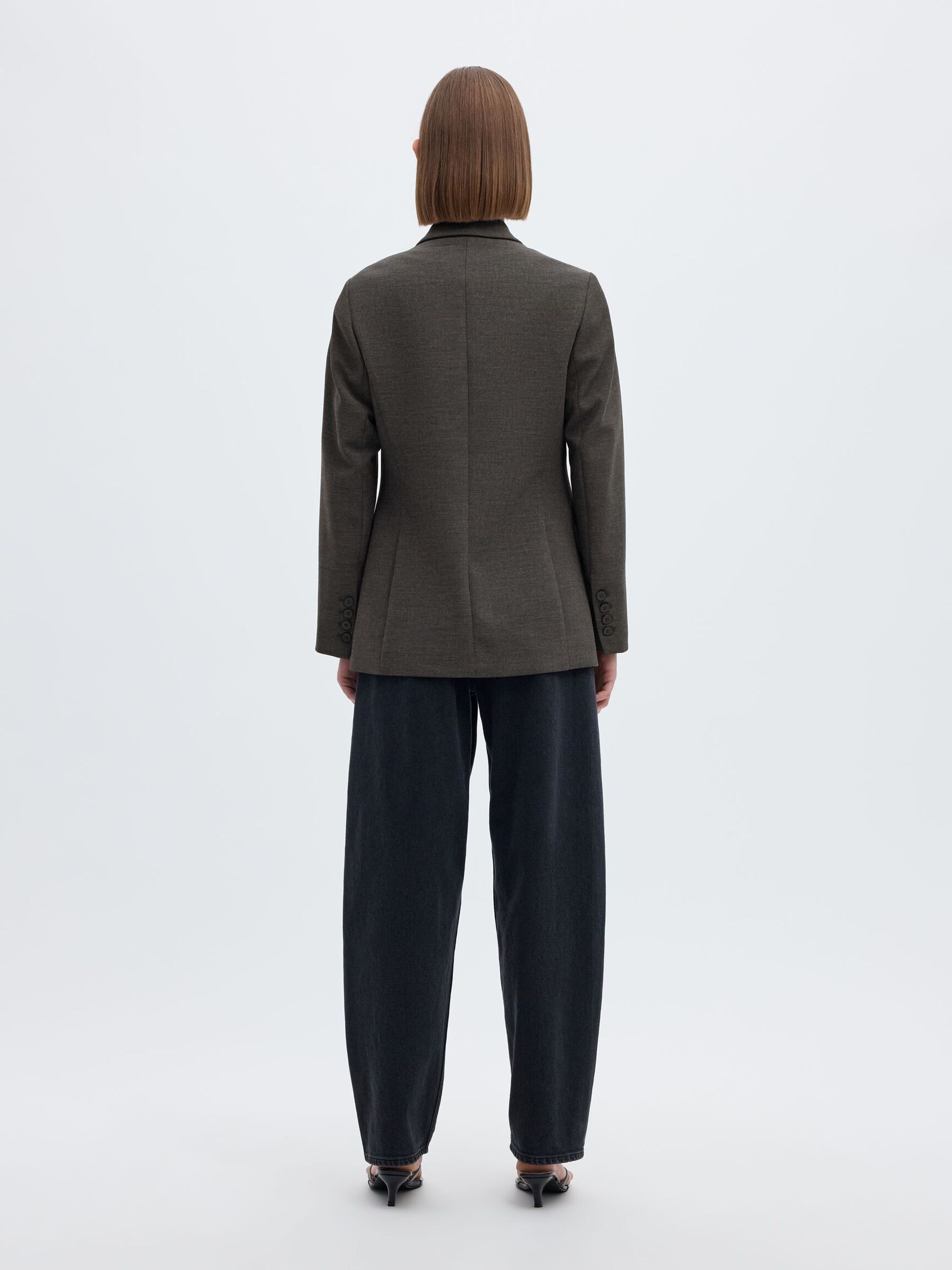 VISCOSE BLEND CLASSIC BLAZER, Dark Grey Melange, highres